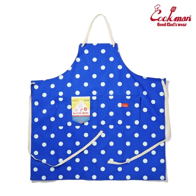 Cookman Wide Pocket Apron - Dots : Blue