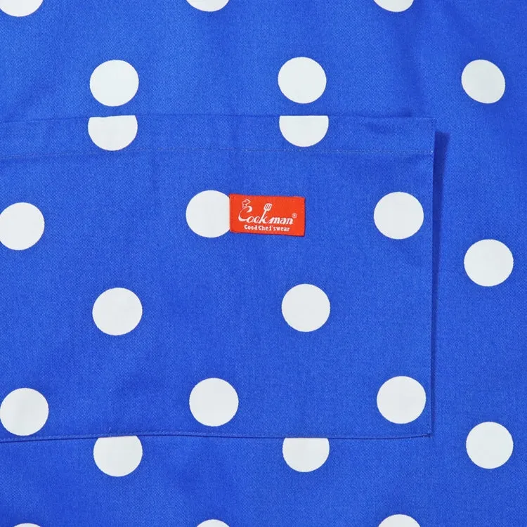 Cookman Wide Pocket Apron - Dots : Blue