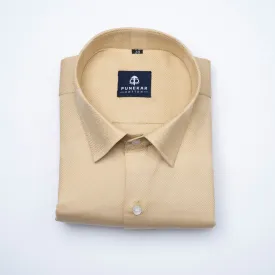 Cream Color Pure Cotton Wide Stripe Shirt For Men