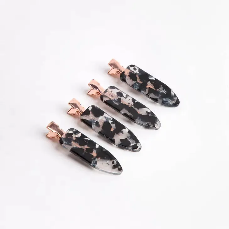 Creaseless Clips-4 Piece Set-Black Terrazzo