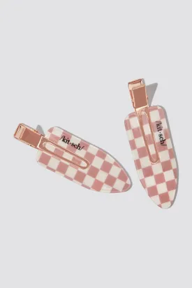 Creaseless Clips - Checkered Terracotta