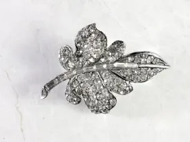 Crystal Oak Leaf Hair Clip