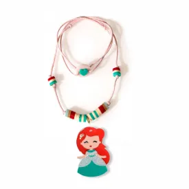 Cute Doll Red Hair Beaded Necklace