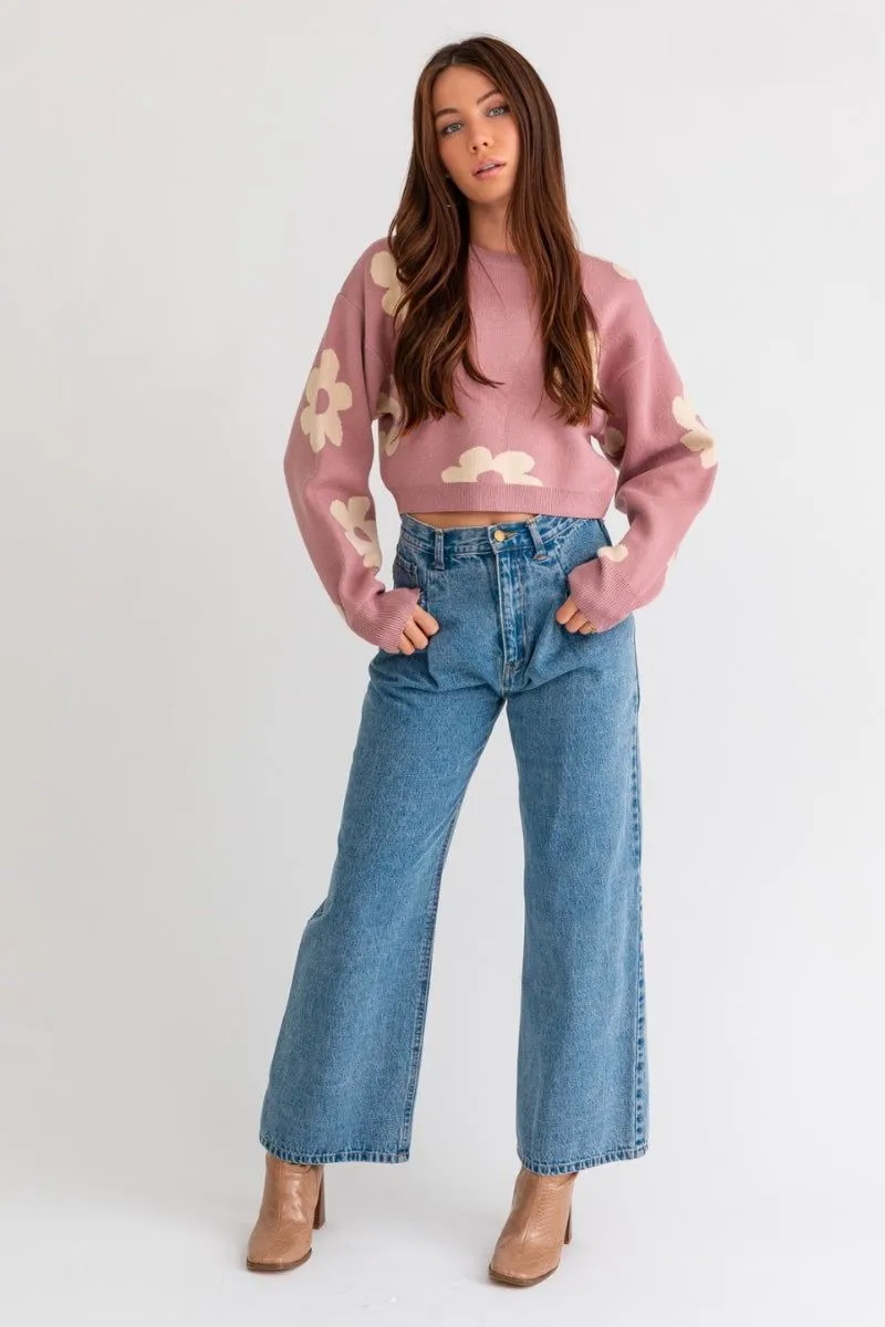 Daisy Cropped Sweatshirt