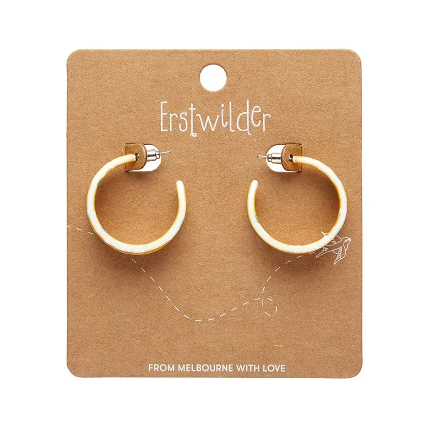 Daisy Hoop Stud Earrings - Yellow