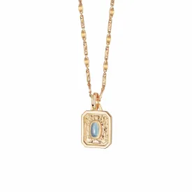 December Blue Topaz Birthstone Necklace 18ct Gold Plate