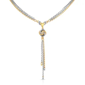 Diamond Set Mini Algerian Loveknot Necklace