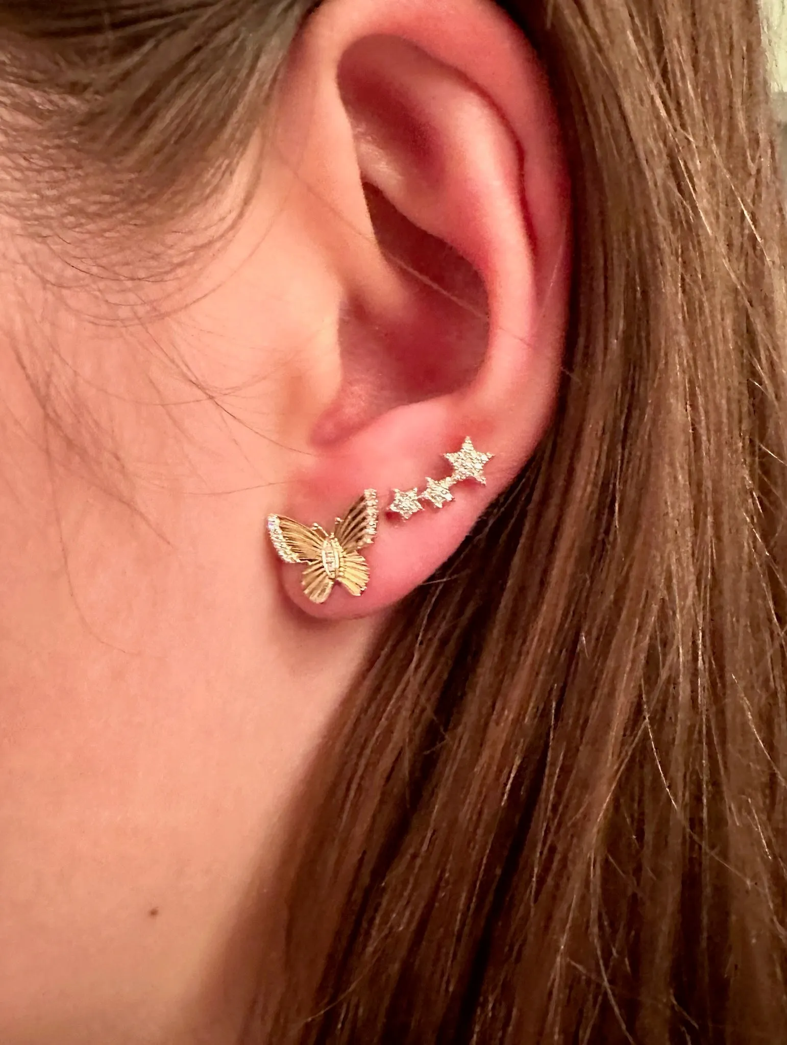 DIAMOND STAR CLIMBER EARRINGS