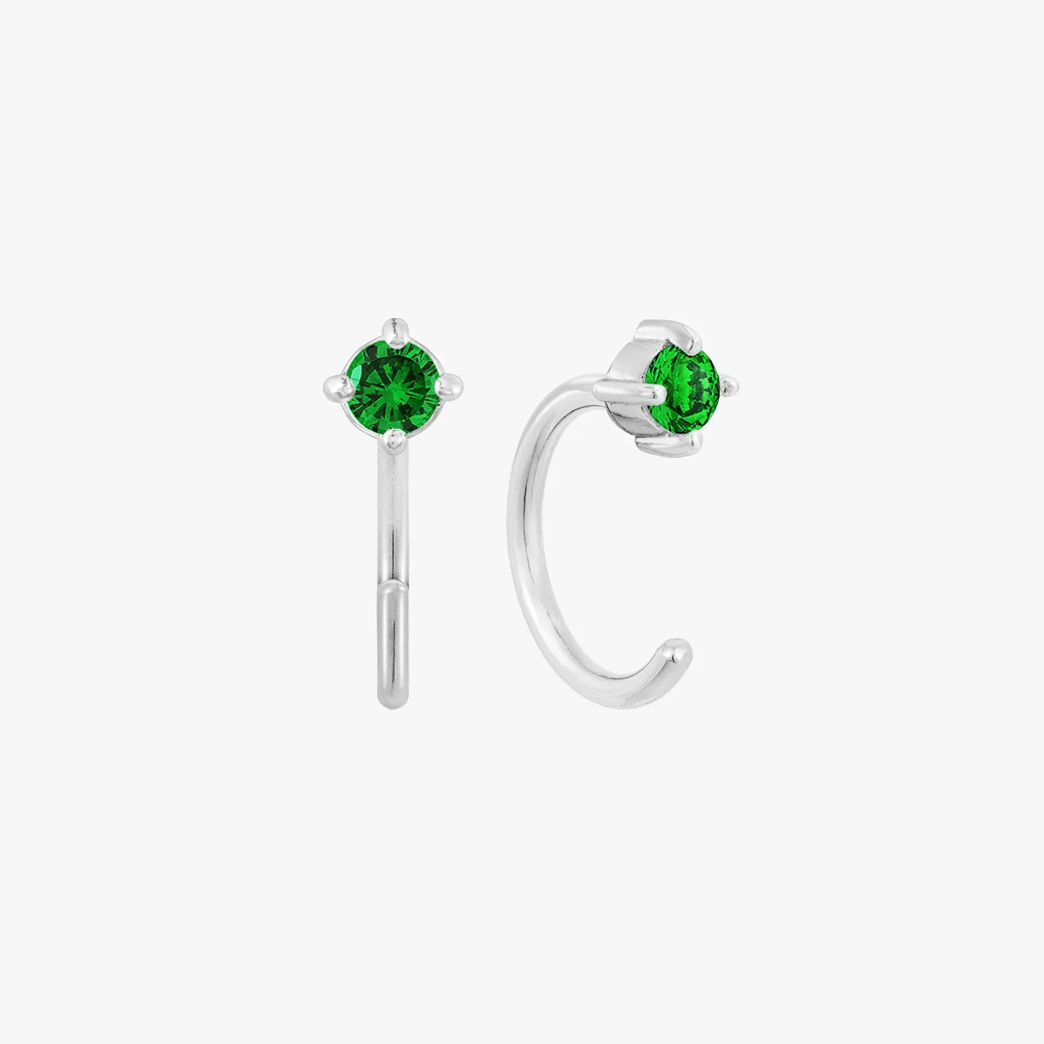 Emerald Open Huggies Earrings