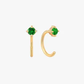 Emerald Open Huggies Earrings