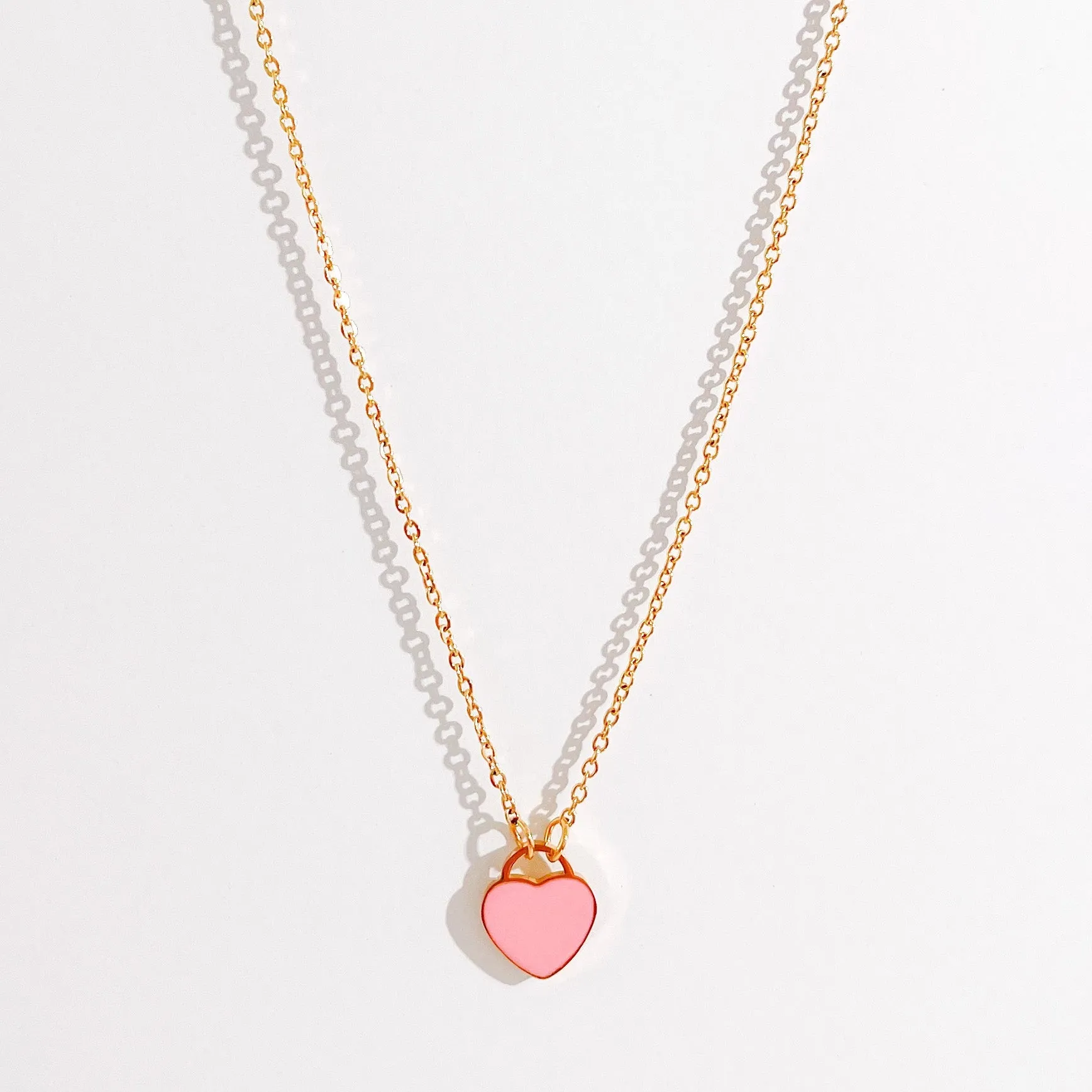 Enamel Heart Necklaces in Gold (Not A Set)