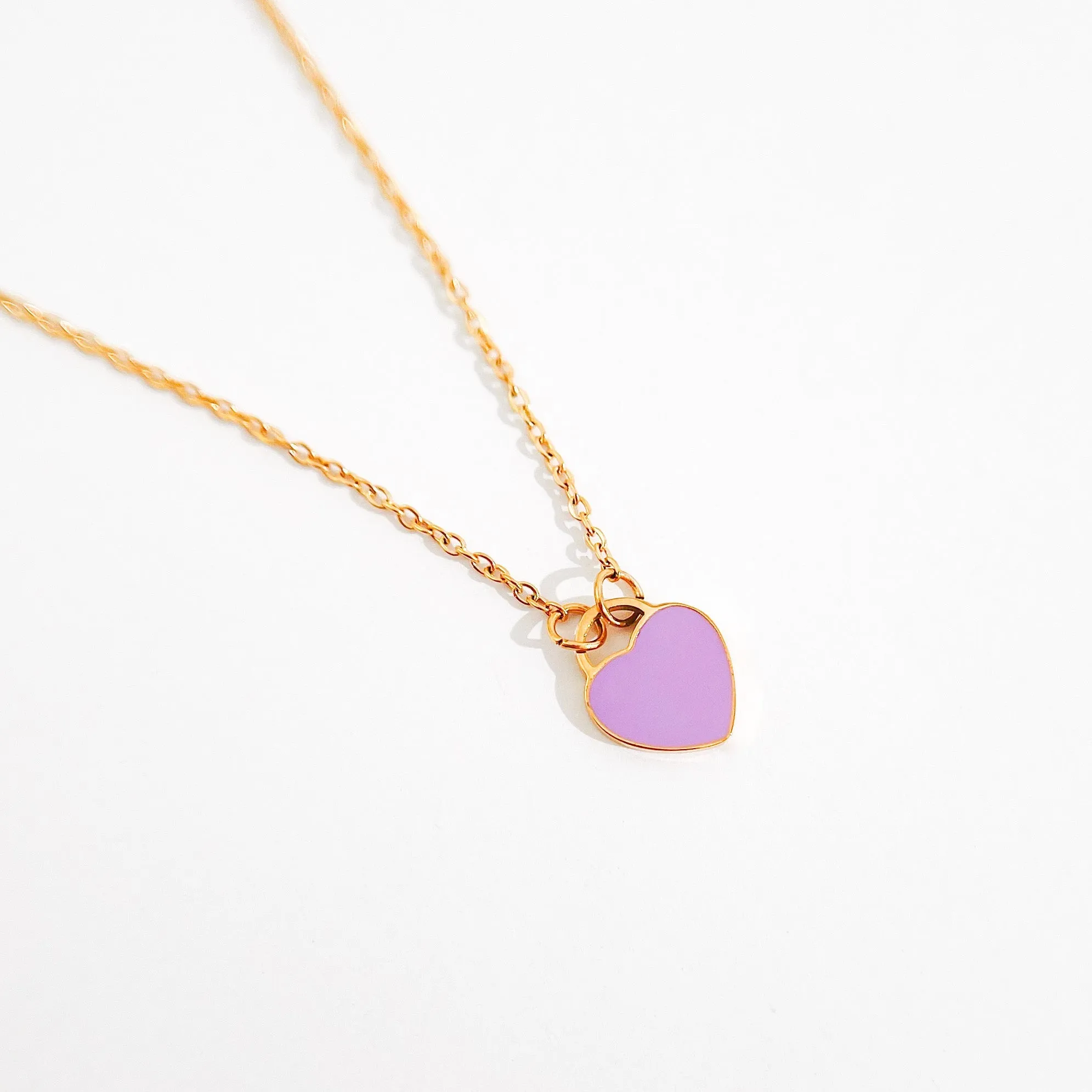 Enamel Heart Necklaces in Gold (Not A Set)