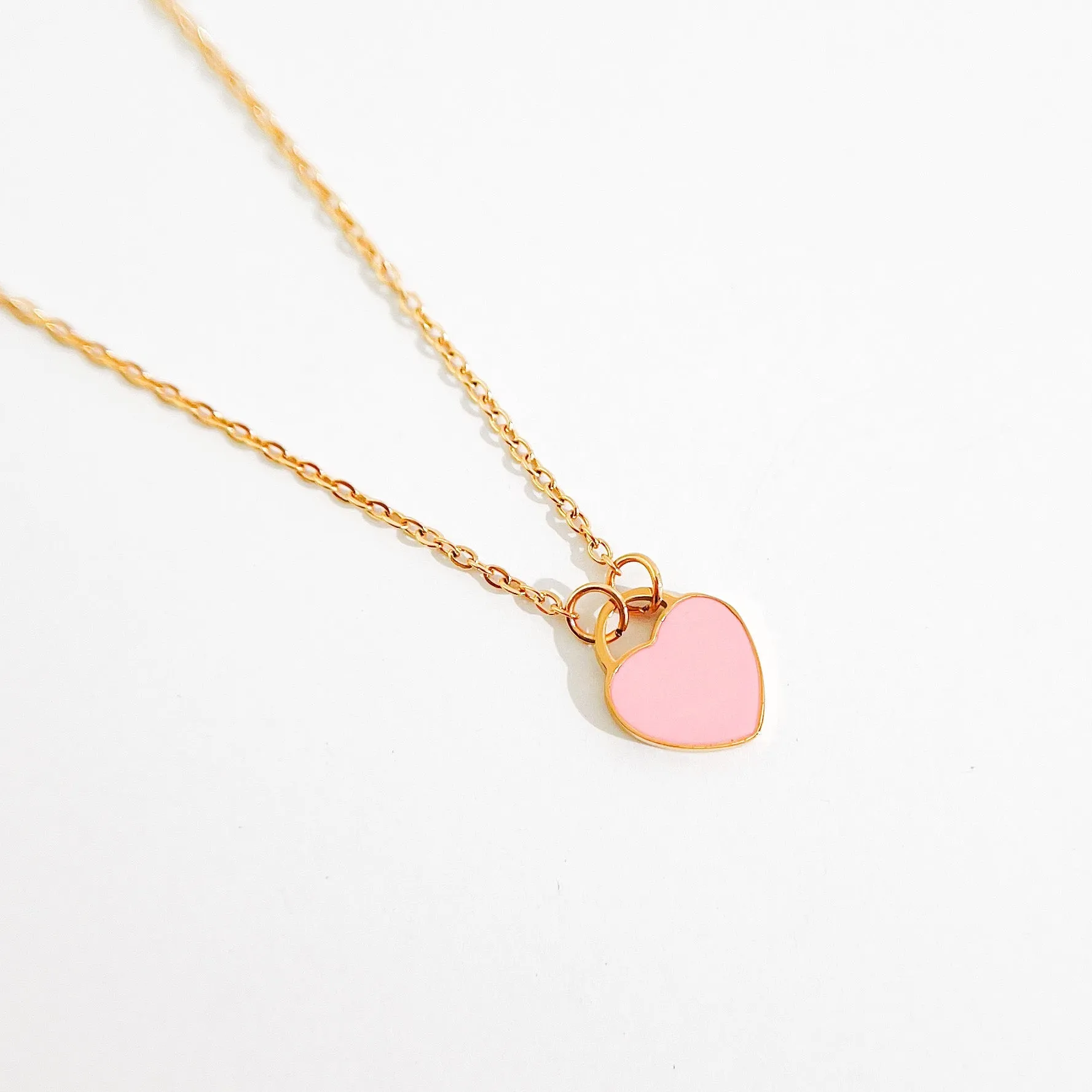 Enamel Heart Necklaces in Gold (Not A Set)