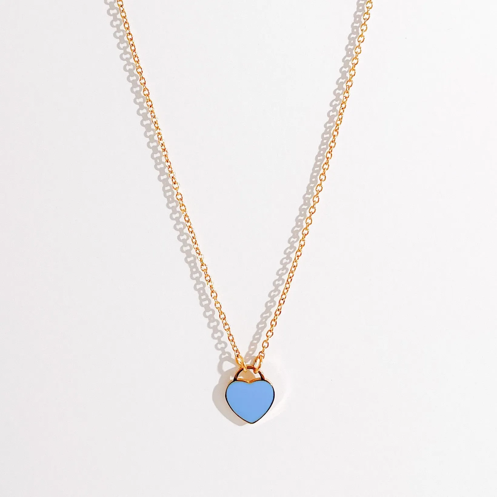 Enamel Heart Necklaces in Gold (Not A Set)