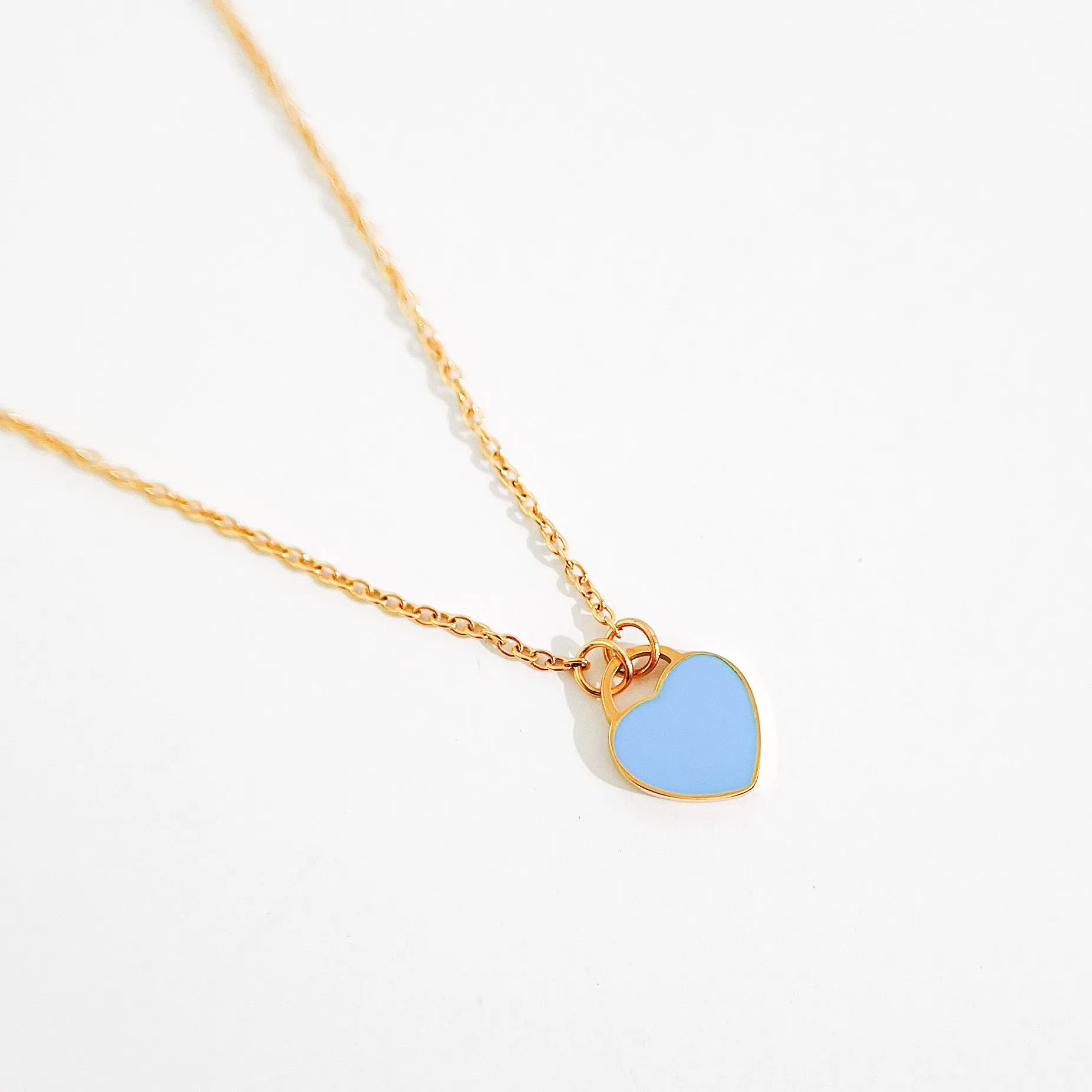 Enamel Heart Necklaces in Gold (Not A Set)