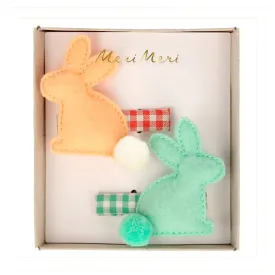 felt bunny hair clips