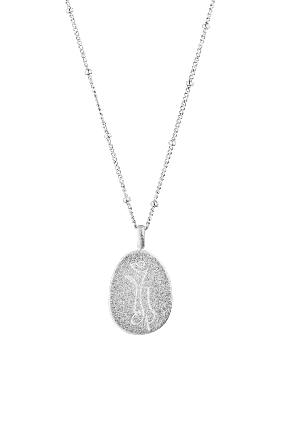 Female Silhouette Necklace Silver Single