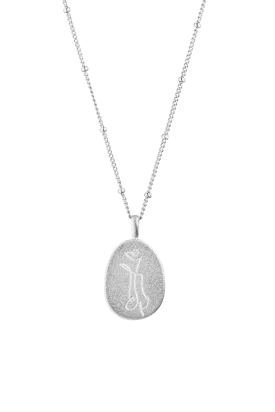 Female Silhouette Necklace Silver Single