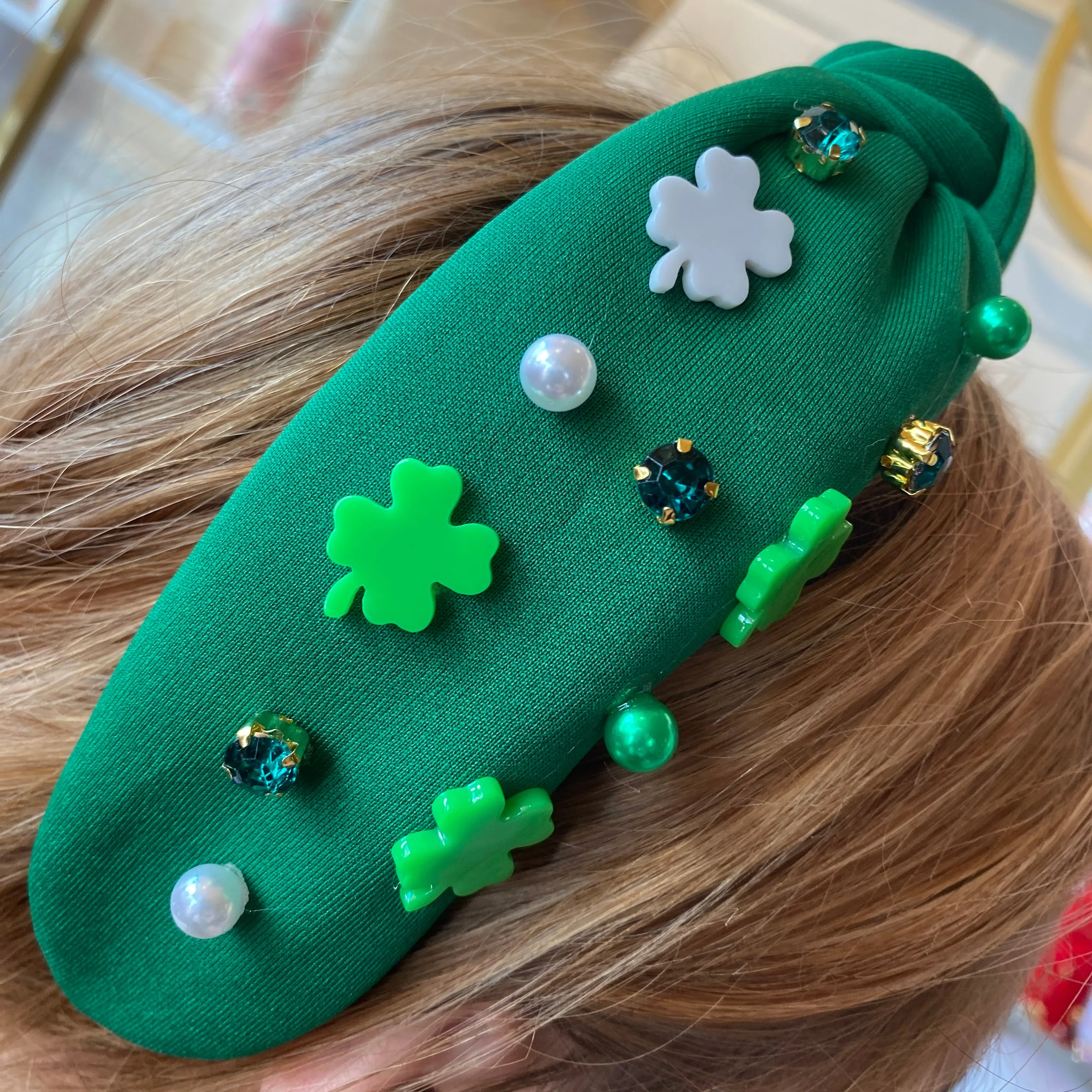 FOUR LEAF SHAMROCK ST. PATTY'S DAY GREEN HEADBAND