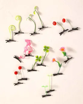 Garden Gnome Sprouts Hair Clips 8-Pair Set