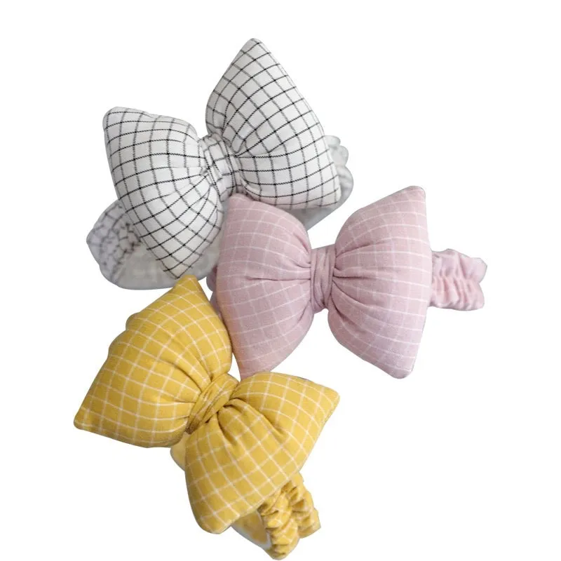 Girls 3D Plaid Bow Elastic Headband - ONLY 2 LEFT !!!