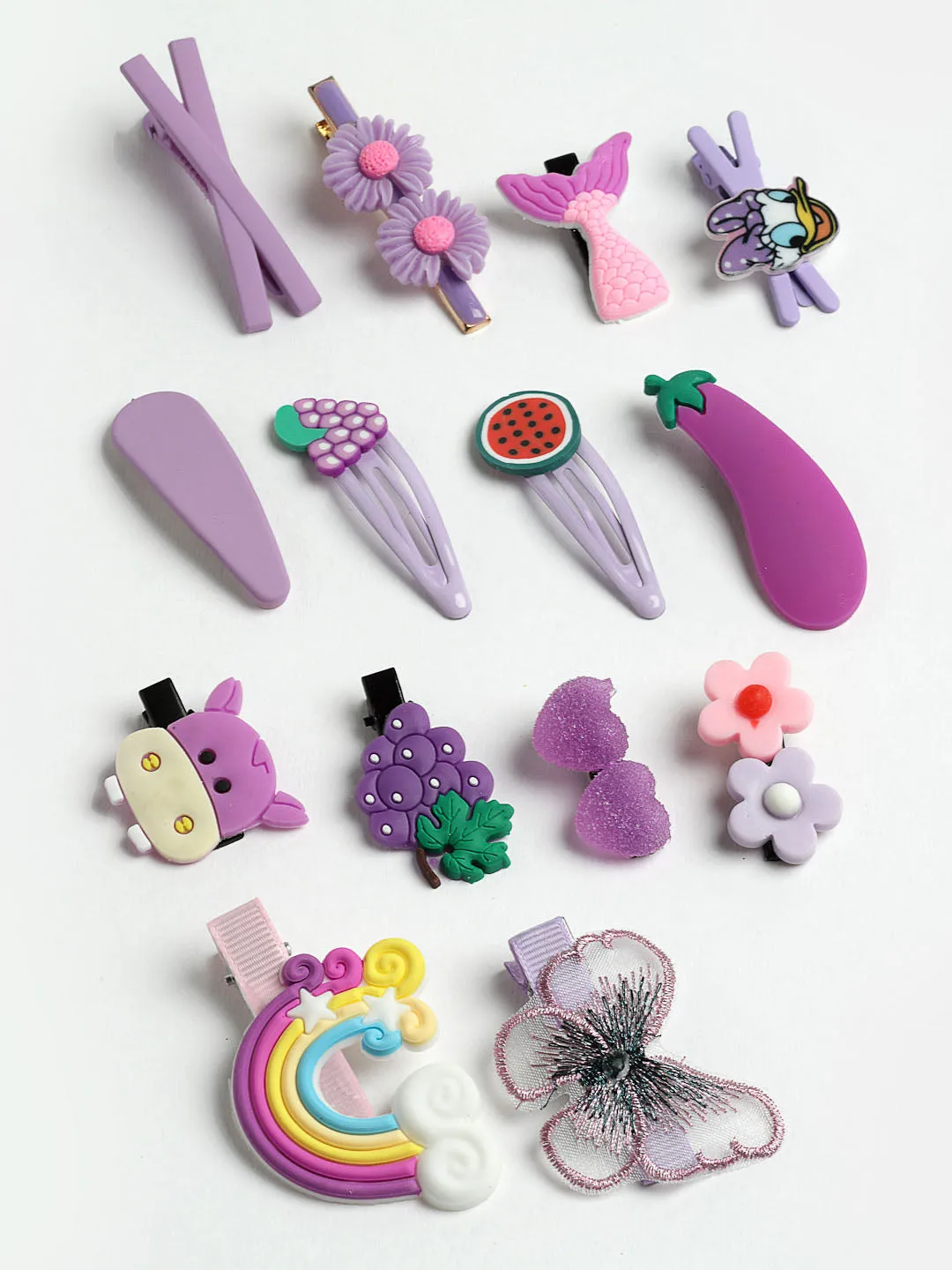 Girls Set of 14 Embellished Hair Clips