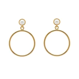 Gold Hoop & Pearl Hoop Earrings