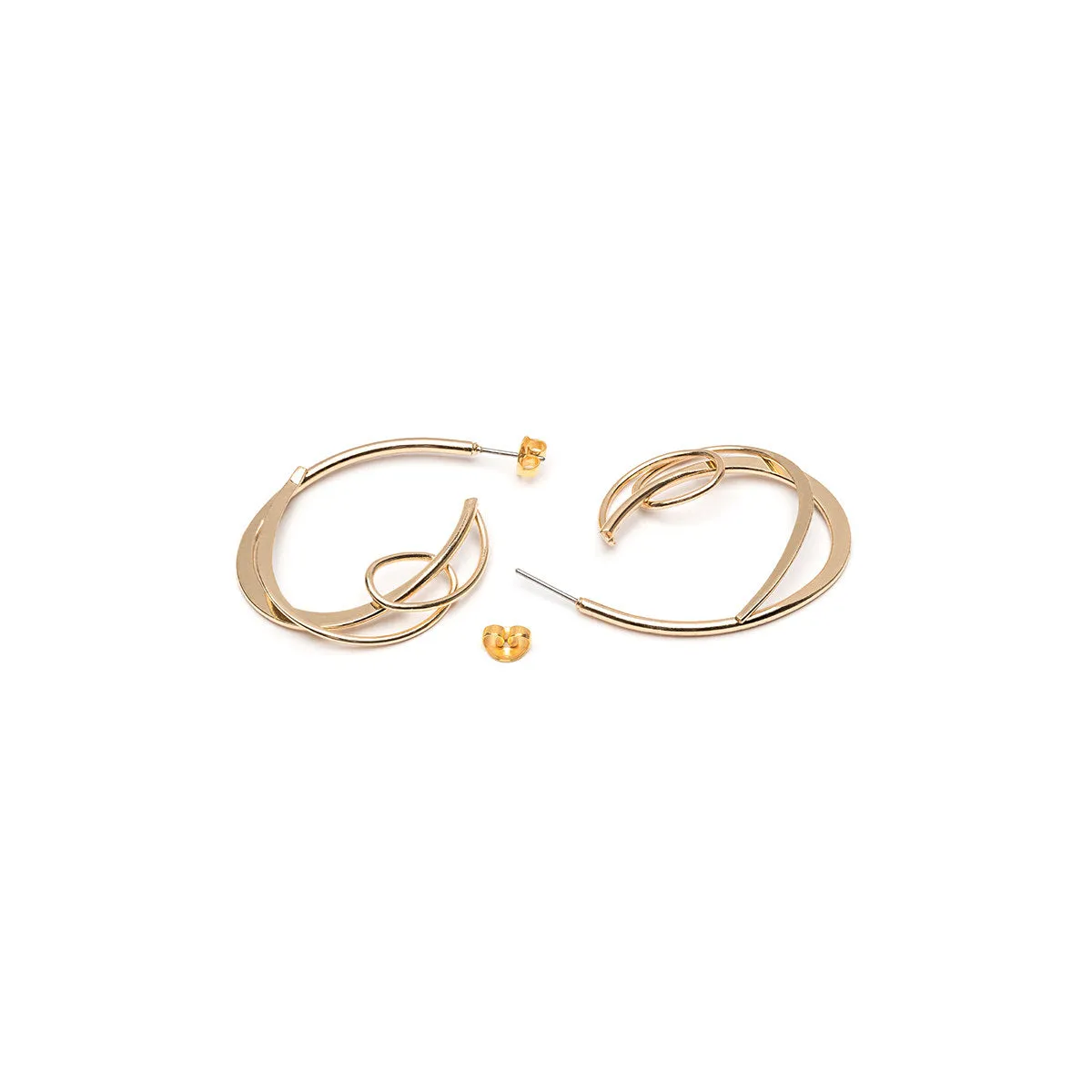 Gold Knot Hoop Earrings