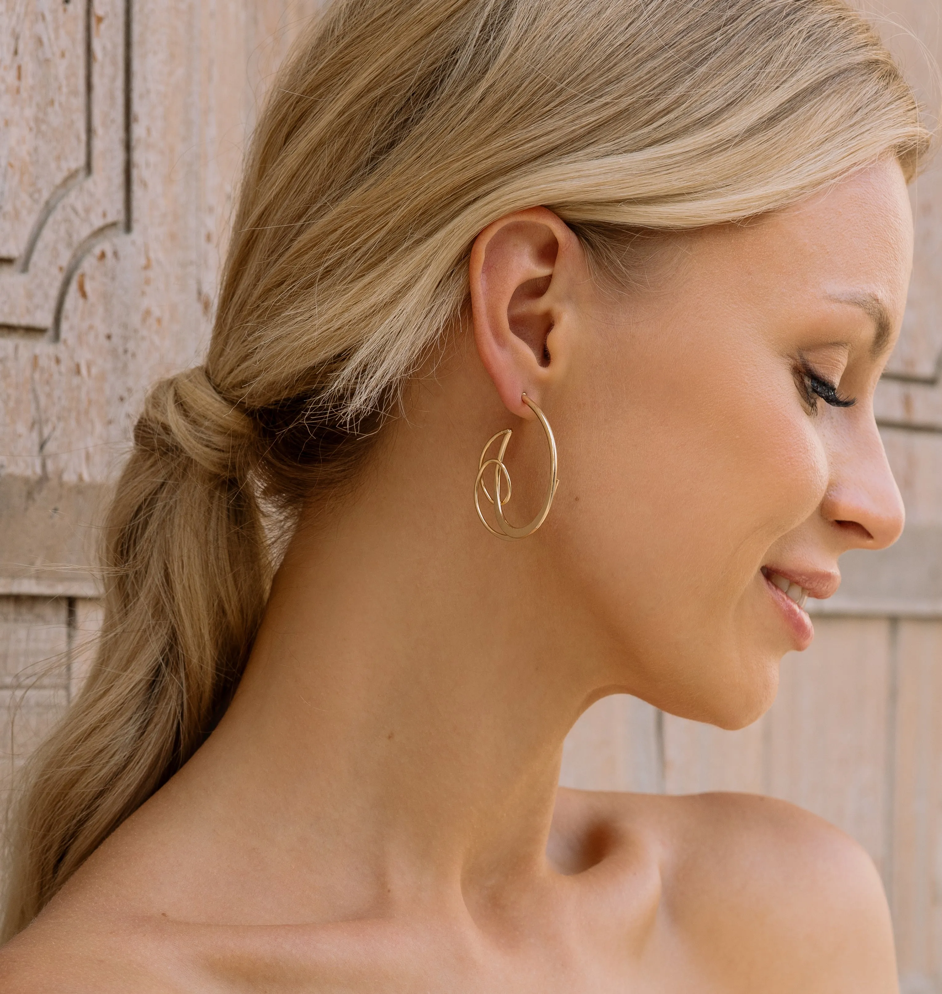 Gold Knot Hoop Earrings