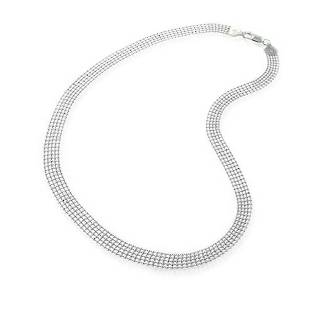 Gold Plated Sterling Silver Herringbone Snake Omega Choker Necklace 16-24 Inch