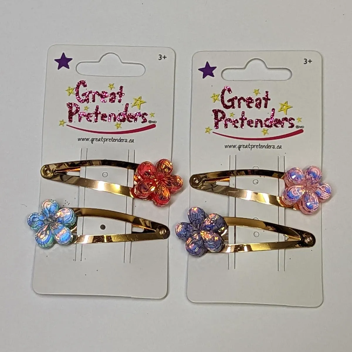 Great Pretenders Shimmer Flower Hair Clips 2pc