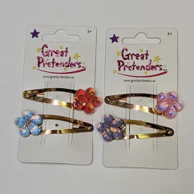 Great Pretenders Shimmer Flower Hair Clips 2pc