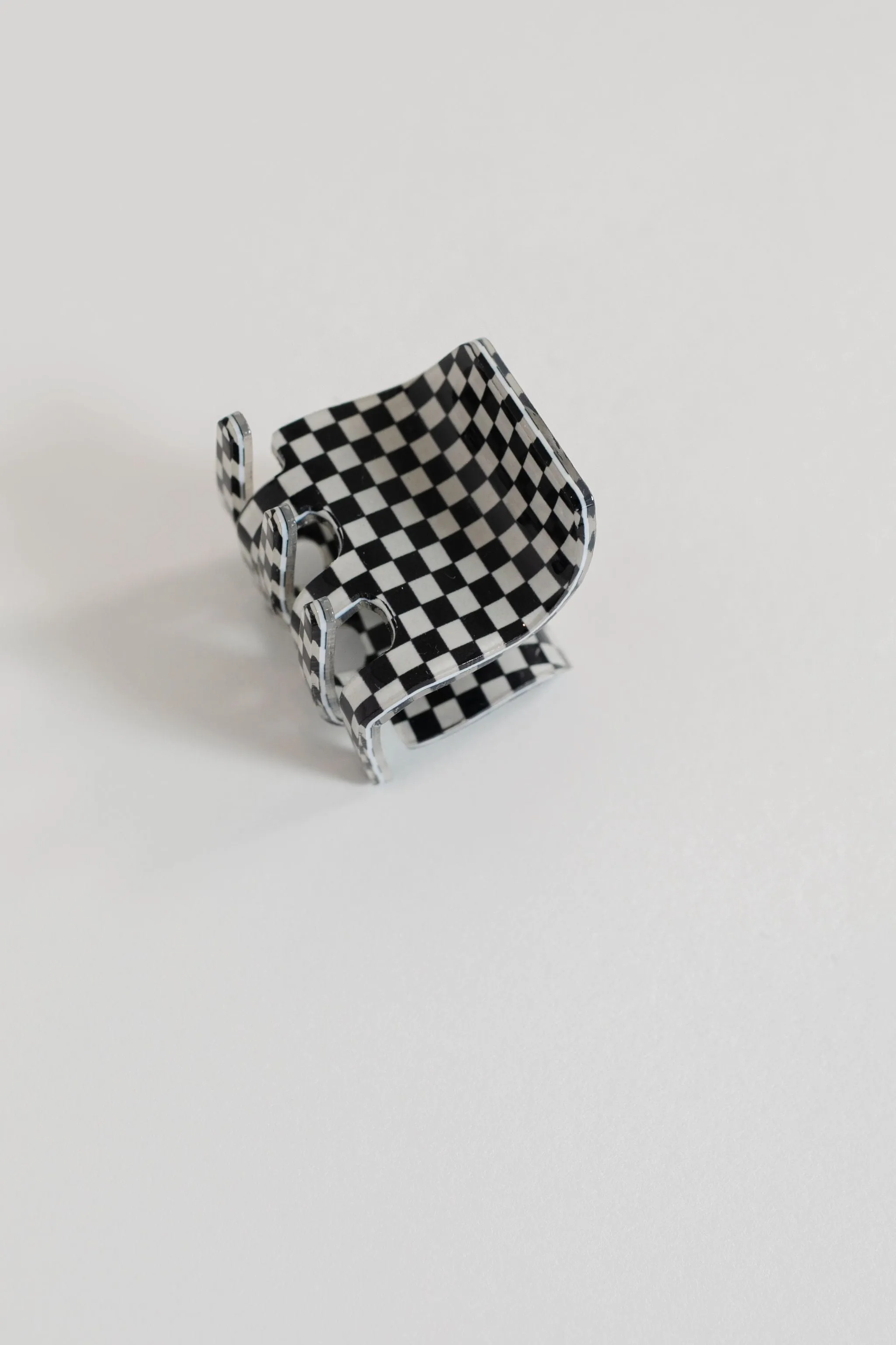 Hair Claw in Small Black Checkerboard 1.5