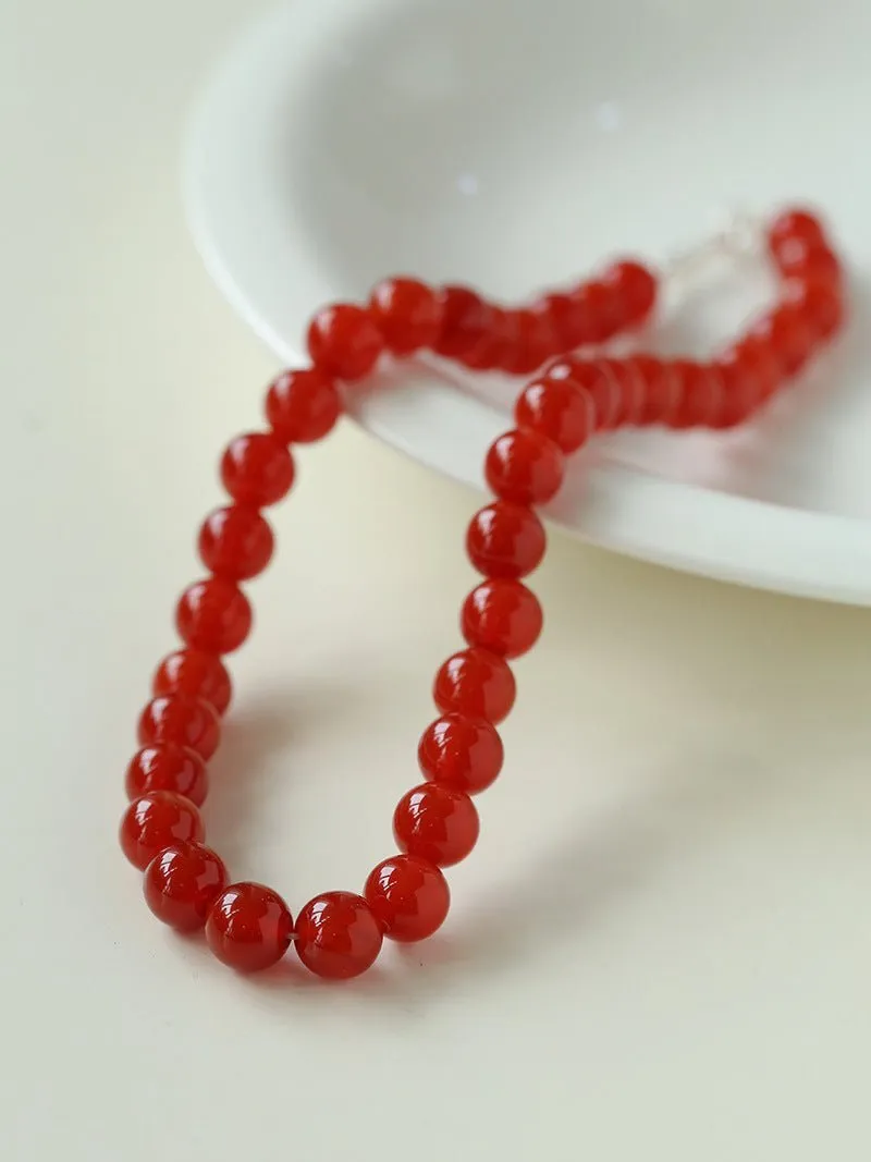 Harmonious Gemstone Necklaces Red Onyx 10mm