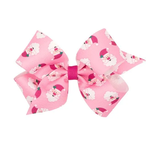 Holiday themed grosgrain bows(Pink Christmas)