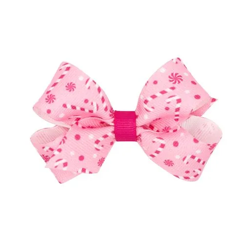 Holiday themed grosgrain bows(Pink Christmas)