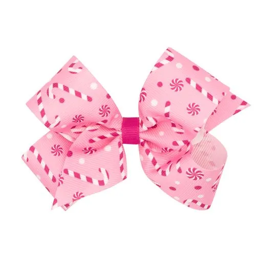 Holiday themed grosgrain bows(Pink Christmas)