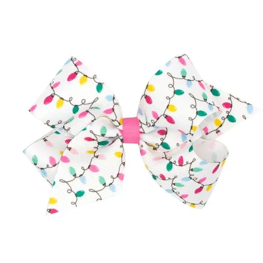 Holiday themed grosgrain bows(Pink Christmas)