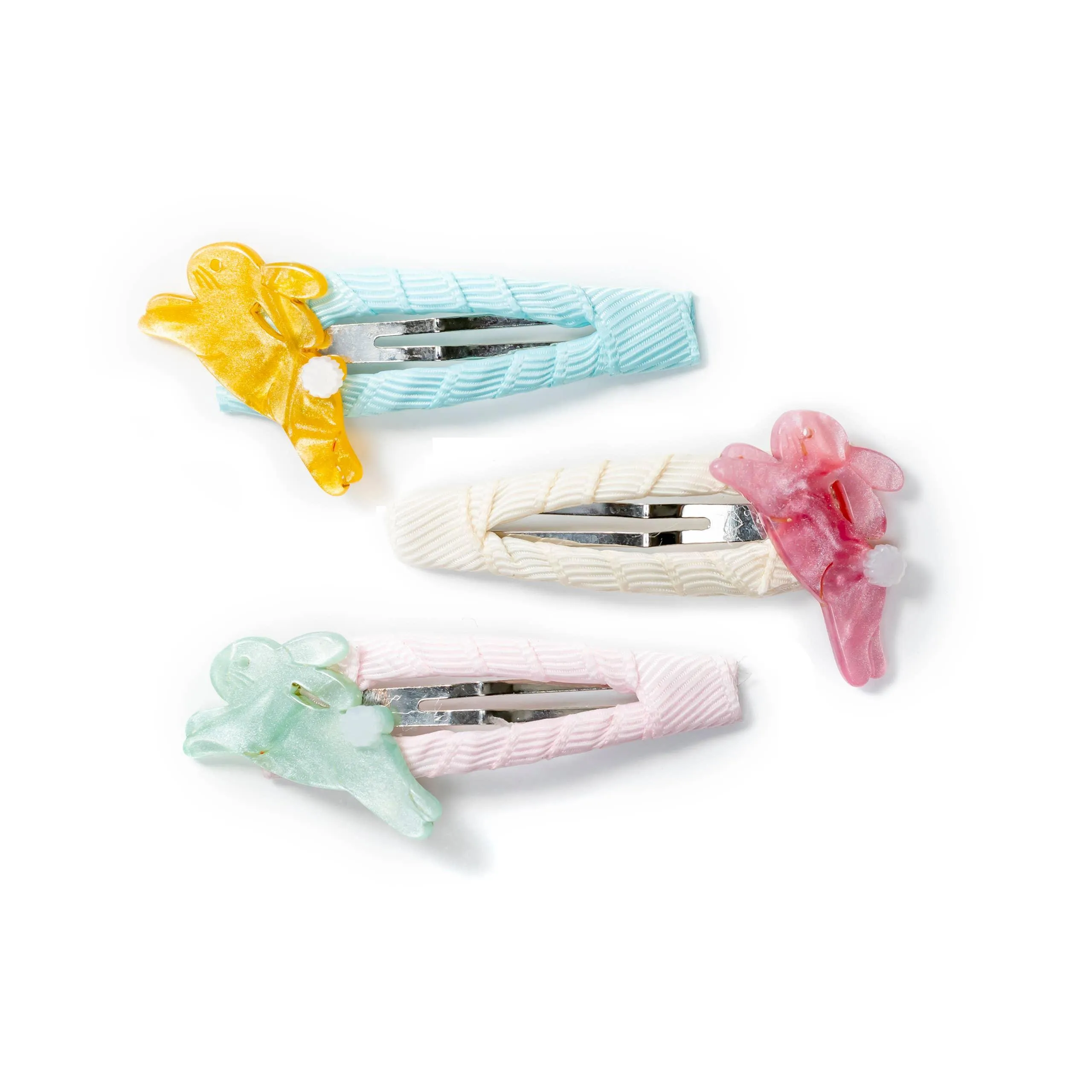 Hop Bunnies Satin Pastel Snap Clips Set