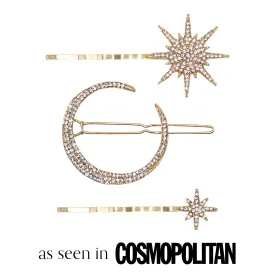 Juno Moon & Star Hair Clip Set | Gold