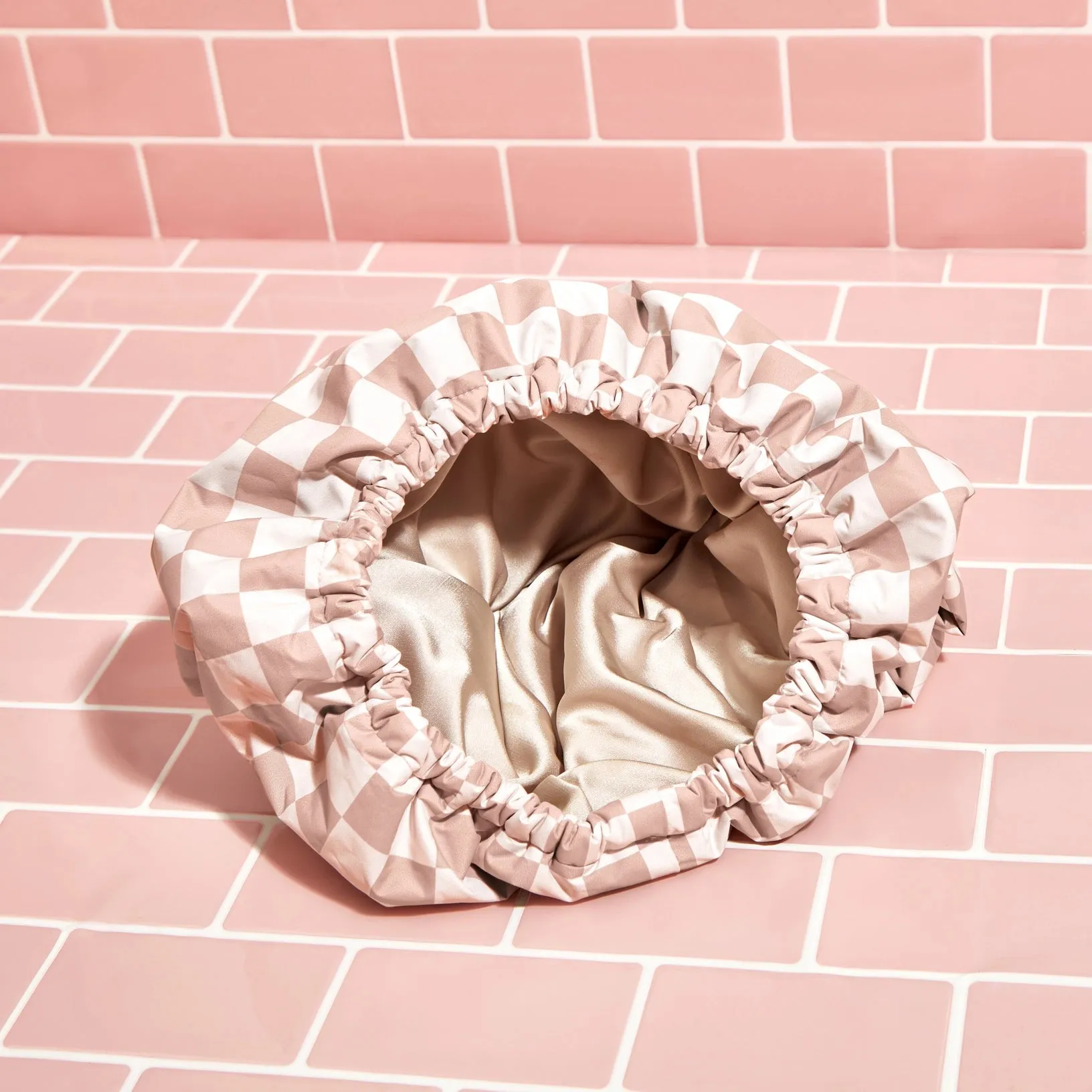 KITSCH Satin Shower Cap - Terracotta