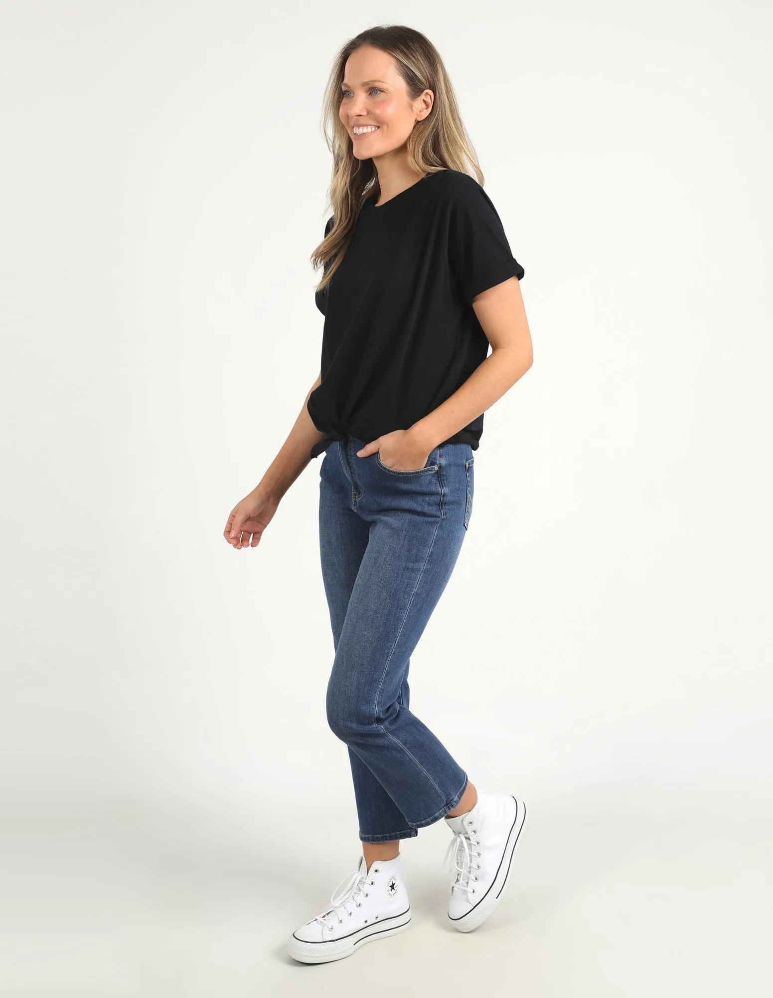 Knot Short Sleeve Tee Black