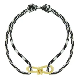 Large Twisted Gold Knot on Cord Bracelet