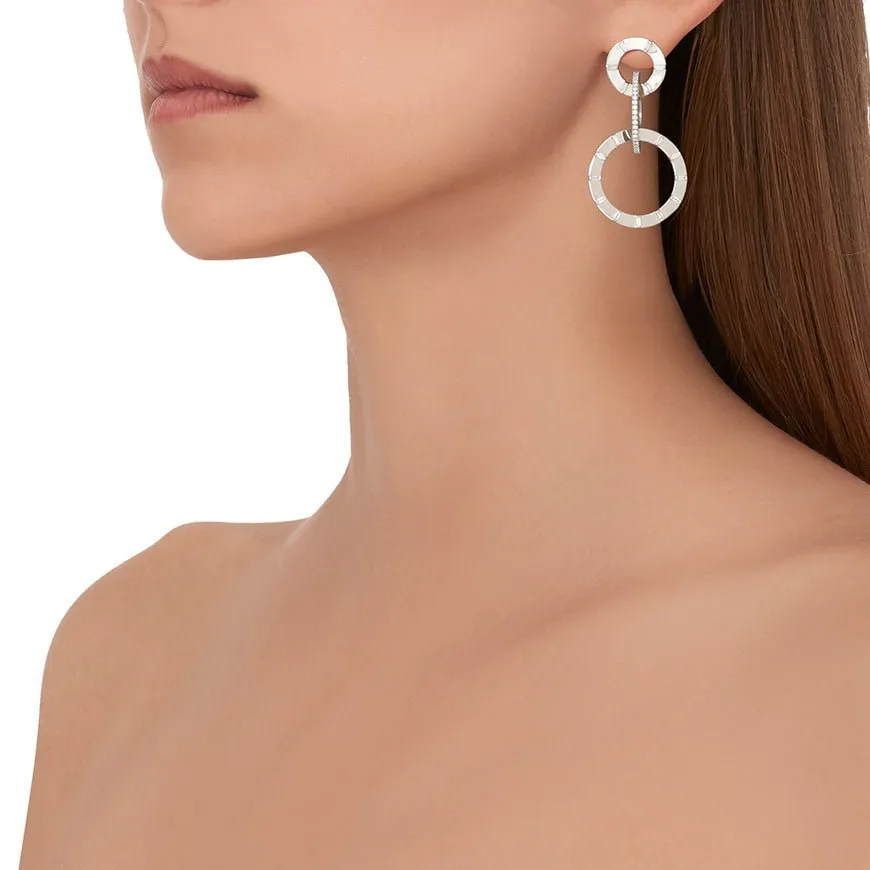 Large White Gold Unity Earrings with White Diamonds