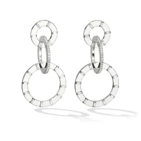 Large White Gold Unity Earrings with White Diamonds