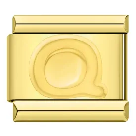 Letter Q in Gold, on Gold