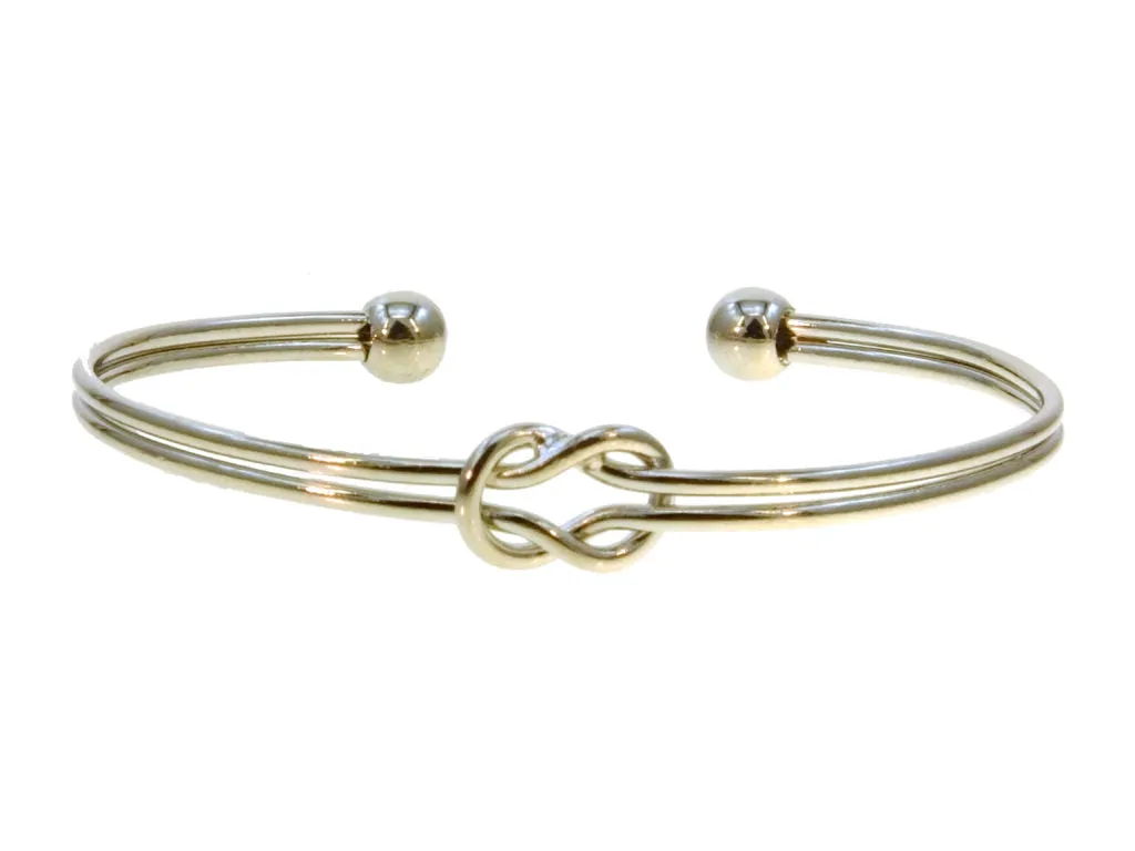 Love Knot Cuff Bracelet-White Gold