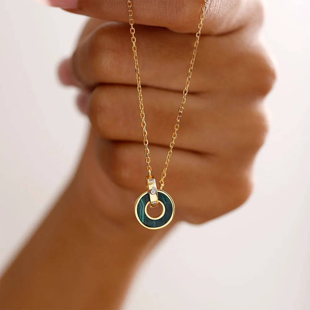 Lucky Rings Malachite Pendant Necklace