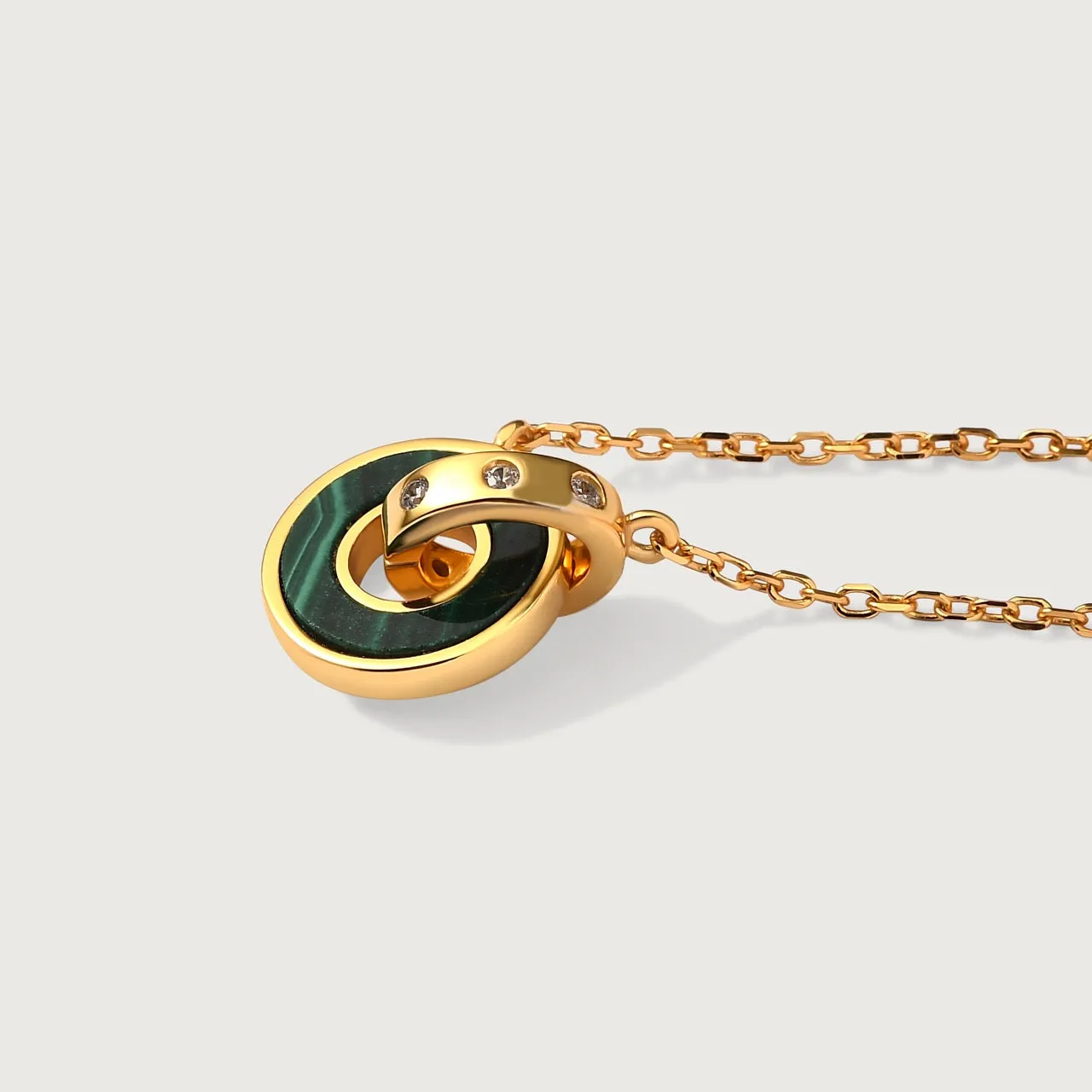 Lucky Rings Malachite Pendant Necklace