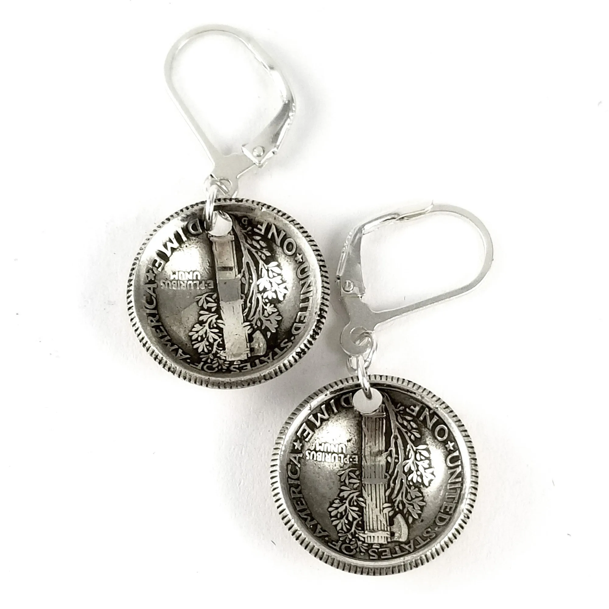 Mercury Dime Drop Earrings